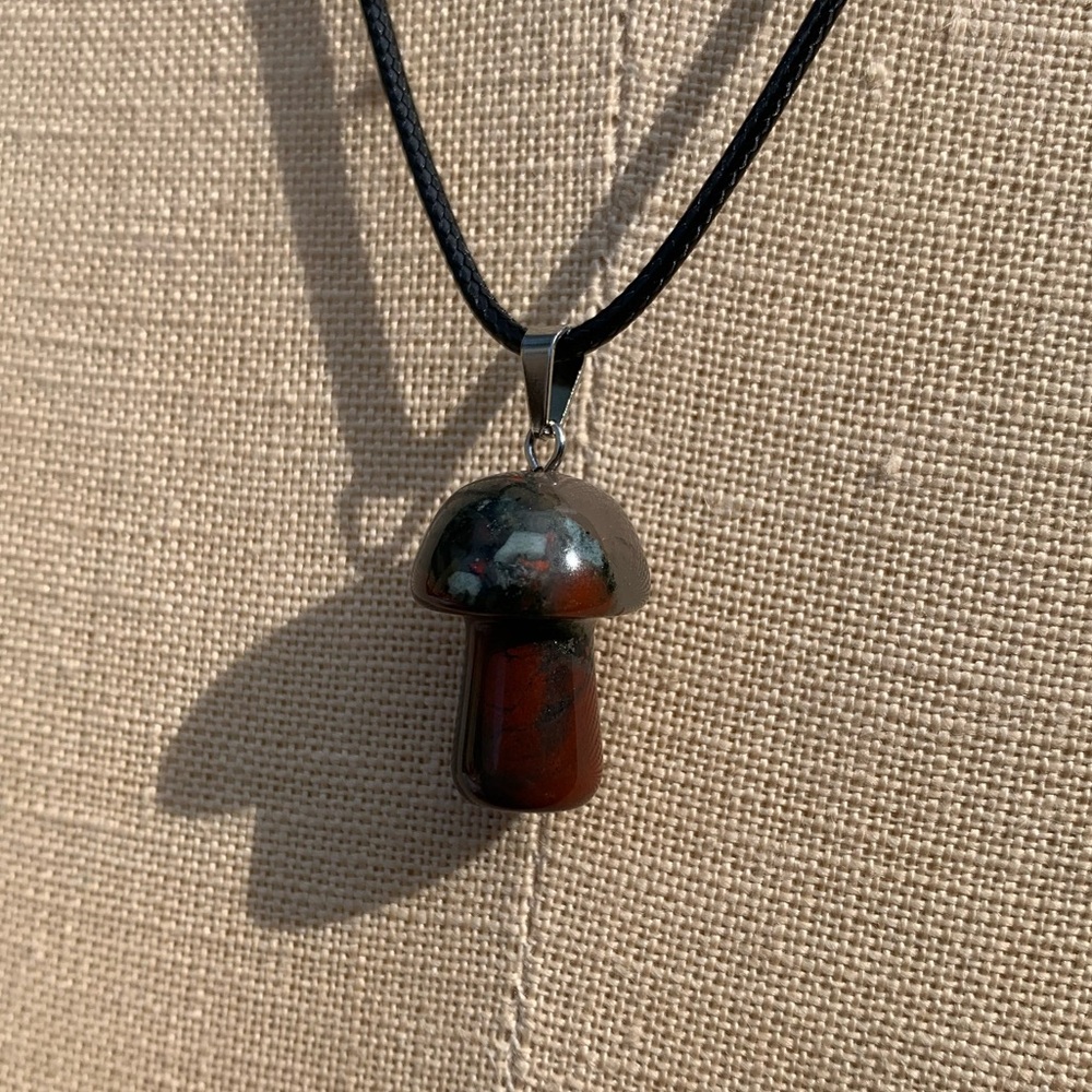 Handmade Genuine Stone Mushroom Amulet Necklace - Picture 9 of 14